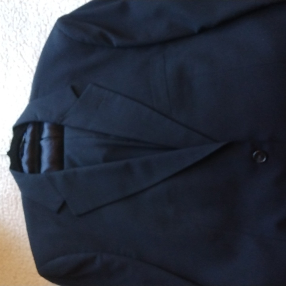 Vintage Brooks Brothers Brooksease Solid Navy Wool Suit  41R